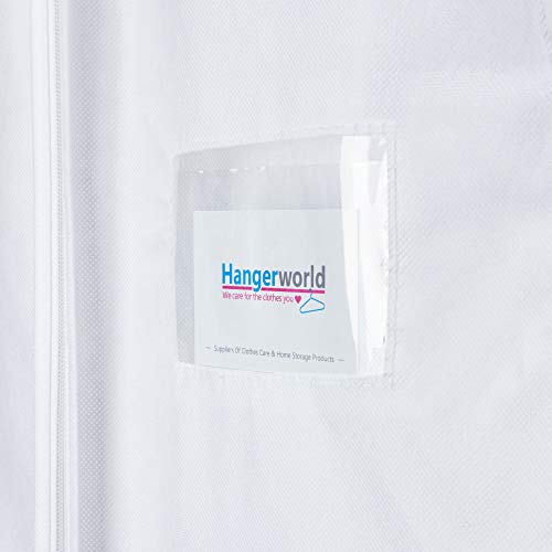 HANGERWORLD Kids Garment Bag, 30inch x 18inch White Breathable Clothes Cover for Baby Toddler and Child