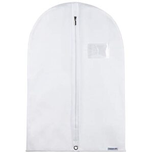 HANGERWORLD Kids Garment Bag, 30inch x 18inch White Breathable Clothes Cover for Baby Toddler and Child