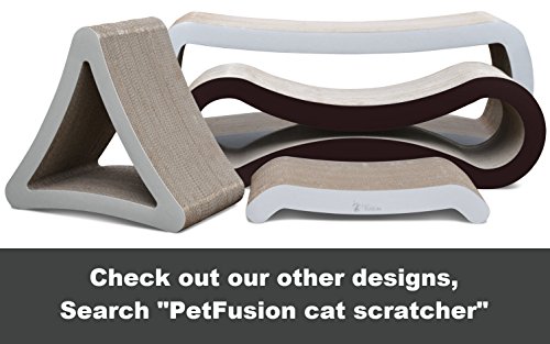 PetFusion Ultimate Cat Scratcher Lounge, Reversible Infinity Scratcher in Multiple Colors. Made from Recycled Corrugated Cardboard, Durable & Long Lasting. 1 Yr Warranty