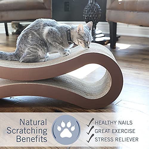 PetFusion Ultimate Cat Scratcher Lounge, Reversible Infinity Scratcher in Multiple Colors. Made from Recycled Corrugated Cardboard, Durable & Long Lasting. 1 Yr Warranty