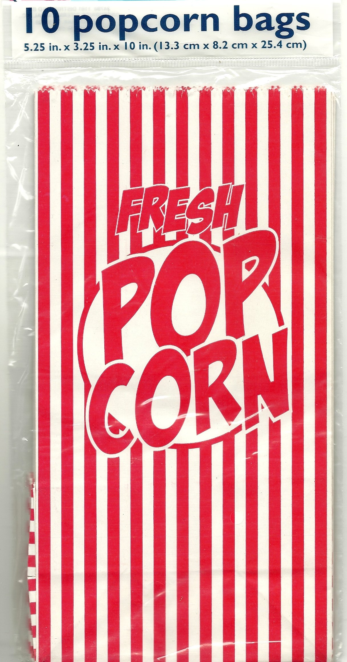 Popcorn Bags - Pack Of 10 - 5.25 in X 3.25 in X 10 in