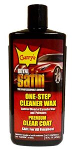 garry's royal satin - one step automotive cleaner wax - oxidation remover and restoration wax for cars, trucks, & busses - carnauba/hydro-polymers - shine restorer - premium clear coat liquid, 16 oz