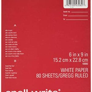Mead Spell-Write Steno Book, Gregg Rule, 6 x 9 Inches, White, 80 Sheets (MEA43082)
