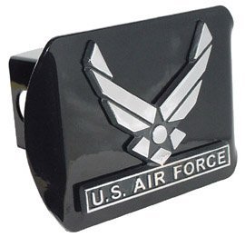 mvp accessories us air force wings black metal trailer hitch cover with metal logo