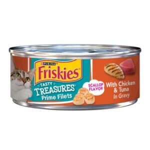 friskies canned tasty treasures cat food, chicken & tuna, 5.5 oz, 1 pack