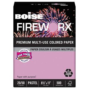 boise mp2201or fireworx colored paper, 20lb, 8-1/2 x 11, echo orchid, 500 sheets/ream