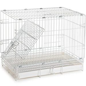 Collapsable Bird, Parrot, Dog, Bunny, Rabbit and Cat Carrier Travel Vet Carrier Cage (19" x 12" x 16"H, White)