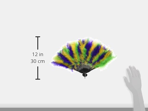 Beistle Mardi Gras Feather Fan, 12-Inch by 20-Inch