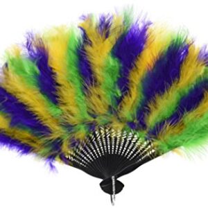 Beistle Mardi Gras Feather Fan, 12-Inch by 20-Inch