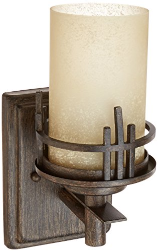 DESIGNERS FOUNTAIN 82101-WM Mission Ridge Wall Sconce, Warm Mahogany