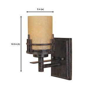 DESIGNERS FOUNTAIN 82101-WM Mission Ridge Wall Sconce, Warm Mahogany