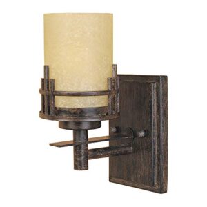 DESIGNERS FOUNTAIN 82101-WM Mission Ridge Wall Sconce, Warm Mahogany