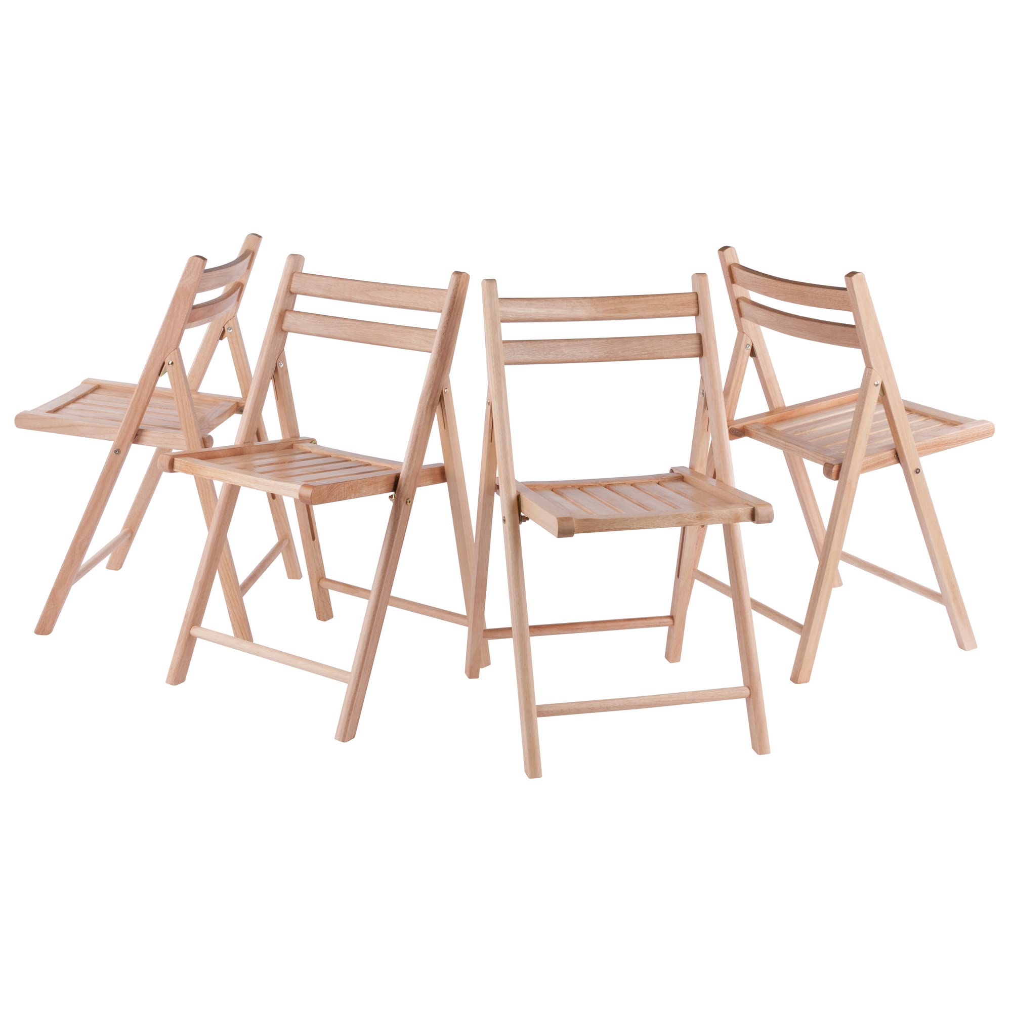 Robin 4-PC Folding Chair Set - Parent,Natural Finish, Set of 4, Wood