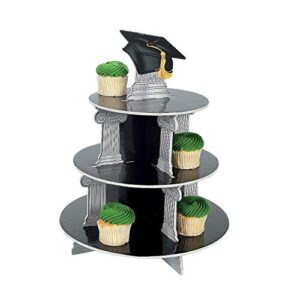 graduation cupcake holder (3 tiers) grad party supplies