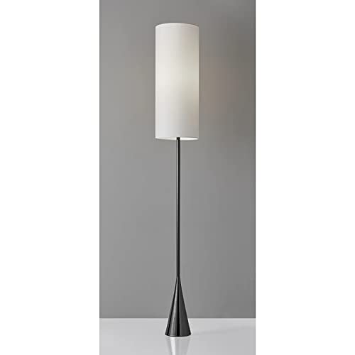 Adesso 4029-01 Bella Floor Lamp, 74 in, 100W Incandescent, Black Nickel, 1 Tall Light