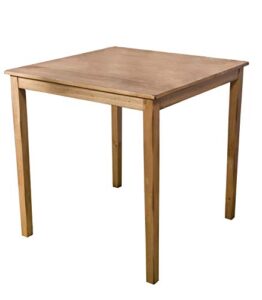 target marketing systems counter height belfast table with apron trimmed edges and shaker shaped legs, rustic oak