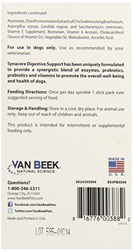 VAN BEEK Synacore Digestive Support for Dogs, 30-Pack