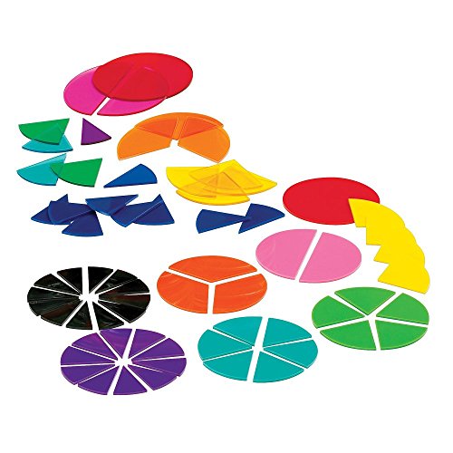 hand2mind Plastic Rainbow Fraction Circles, Circle Manipulatives, Fraction Tools for Kids, Math School Supplies, Montessori Math Materials, Classroom Math Manipulatives 4th Grade (15 Sets of 51)