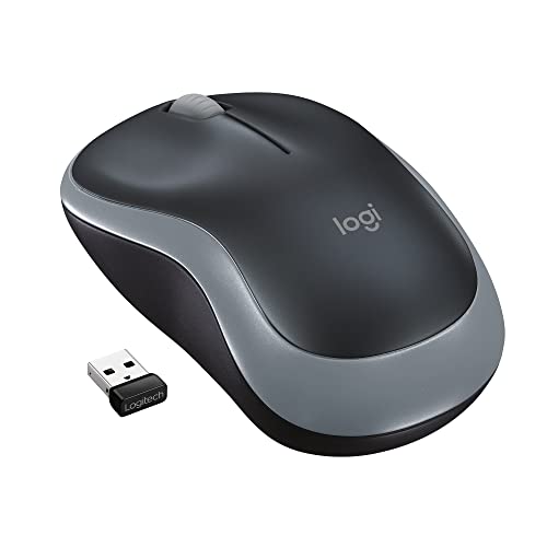 Logitech M185 Wireless Mouse, 2.4GHz with USB Mini Receiver, 12-Month Battery Life, 1000 DPI Optical Tracking, Ambidextrous PC/Mac/Laptop - Swift Gray