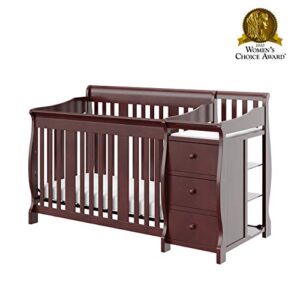 Storkcraft Portofino 5-in-1 Convertible Crib and Changer (Espresso) – Crib and Changing Table Combo with 3 Drawers, Includes Baby Changing Pad, Converts to Full-Size Bed