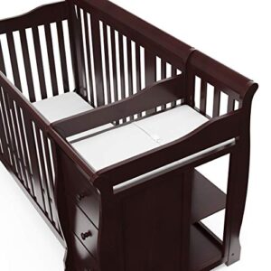 Storkcraft Portofino 5-in-1 Convertible Crib and Changer (Espresso) – Crib and Changing Table Combo with 3 Drawers, Includes Baby Changing Pad, Converts to Full-Size Bed