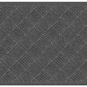 Apache Mills Textures Crosshatch Entrance Mat, 3-Feet by 5-Feet, Charcoal (60-461-1901-3x5)