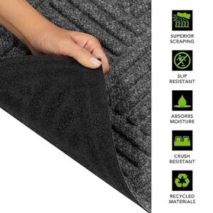 Apache Mills Textures Crosshatch Entrance Mat, 3-Feet by 5-Feet, Charcoal (60-461-1901-3x5)