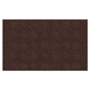 apache mills crosshatch doormat, 3-feet x 5-feet, chocolate
