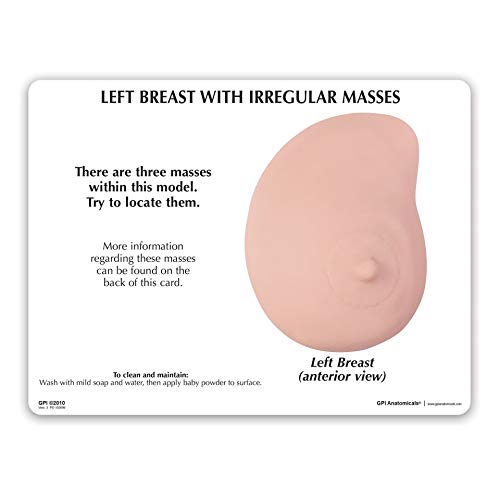 GPI Anatomicals - Human Anatomy Model of Left Breast with Irregular Masses, Replica for Anatomy and Physiology Education, Anatomy Model for Doctor's Office and Classrooms, Medical Study Supplies