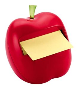 post-it pop-up notes dispenser, apple-shaped dispenser and post-it super sticky pop-up notes, 3x3 in, 1 pad/pack (apl-330)
