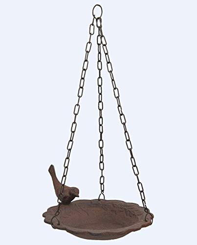 Hanging Birdbath Feeder Cast Iron Patio Garden Yard