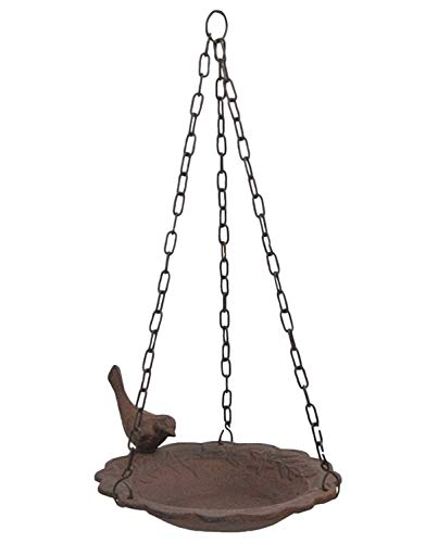 Hanging Birdbath Feeder Cast Iron Patio Garden Yard