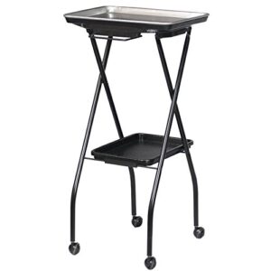 ft59-a fold-a-way coloring service cart w/stain resistant aluminum tray