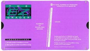 grading calculator - e-z grader teacher's aid scoring chart (purple) - 8-1/2" x 4-3/4"