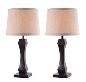 kenroy home 32121orb gemini 2 pack table lamp sets, oil rubbed bronze