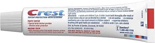 Crest Tartar Protection Whitening Cool Mint Paste Anticavity Toothpaste 8.2 Ounce Tube (Pack of 4)