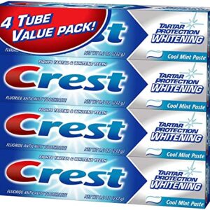 Crest Tartar Protection Whitening Cool Mint Paste Anticavity Toothpaste 8.2 Ounce Tube (Pack of 4)