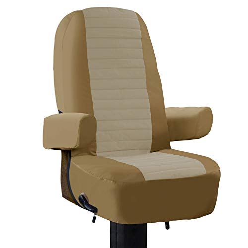 Classic Accessories Over Drive RV Captain Seat Cover, Motorhome Seat Cover, 23.5"W x 23.5"H, Tan/Beige