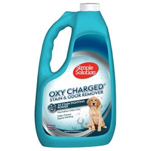 simple solution oxy charged pet stain and odor remover | eliminates pet stains and odors with 3x cleaning power | 1 gallon