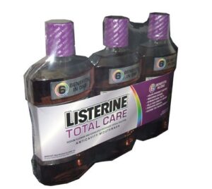 listerine total care anticavity mouthwash fresh mint flavor 1 l bottle, 3 pack