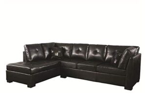 coaster fine furniture darie sectional sofa with left-side chaise, black