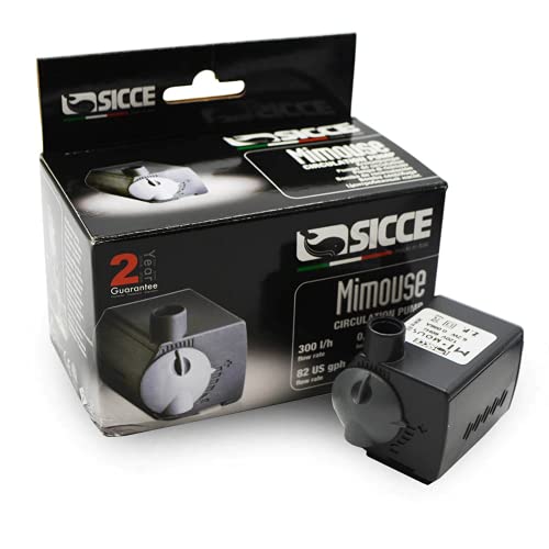 SICCE MI MOUSE Compact Aquarium Pump, 82 GPH, for submerged use in freshwater and saltwater