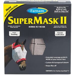 farnam home and garden 100502911 no ears fly mask yearling for horse - color may vary