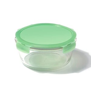 locknlock purely better glass food storage container with lid, 32 ounce, clear