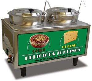 benchmark 51072 chili and cheese warmer, 21" length x 13" width x 17" height, stainless steel