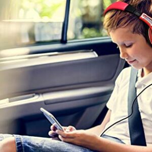 eKids Cars Kids Headphones, Adjustable Headband, Stereo Sound, 3.5Mm Jack, Wired Headphones for Kids, Tangle-Free, Volume Control, Childrens Headphones Over Ear for School Home, Travel