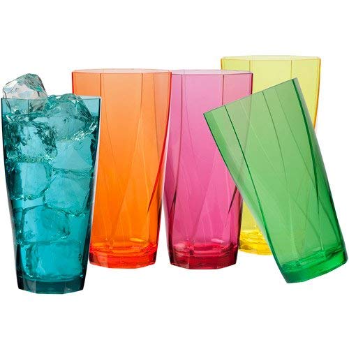 CreativeWare Acrylic Twist 24-Ounce Tumblers, Set of 10