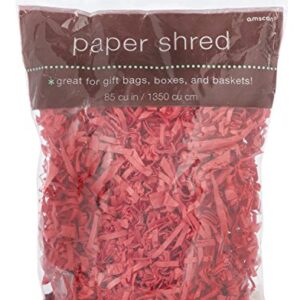 Amscan Paper Shred, 2 Ounce (Pack of 1), Red