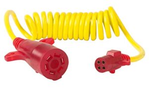 hopkins towing solutions 47043 endurance flex-coil nite-glow 7 blade to 4 round adapter kit red & yellow, 15 inch