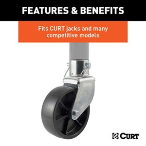 CURT 28276 6-Inch Caster Trailer Jack Wheel Replacement, Fits 2-In Tube, 1,200 lbs